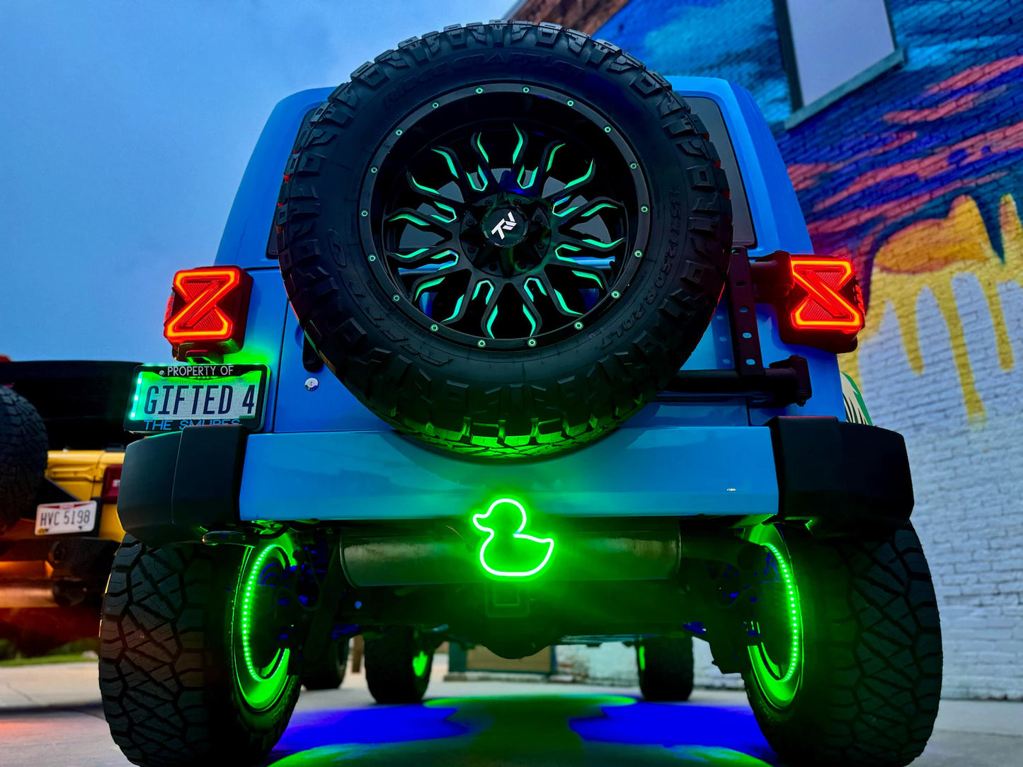 GREEN LED Duck Jeep Hitch Cover