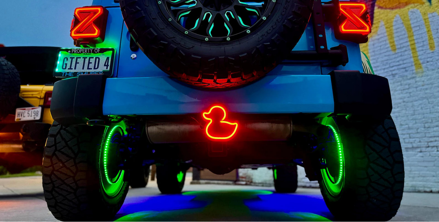 RED LED Duck Jeep Hitch Cover